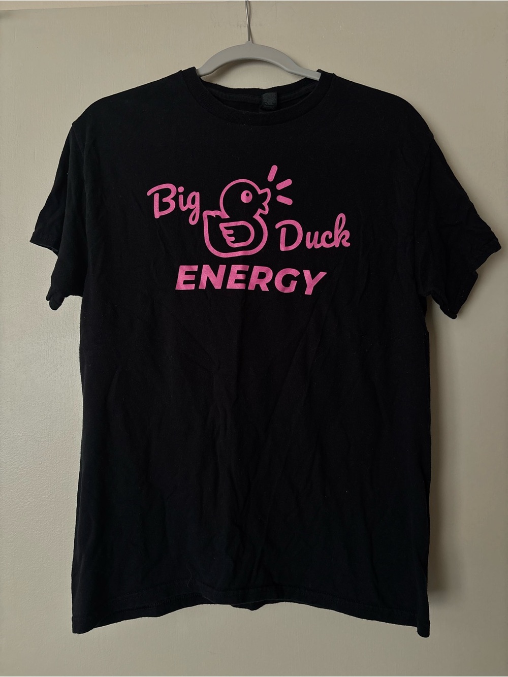 Gildan Black Tee with Pink Duck Graphic